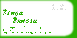 kinga mancsu business card